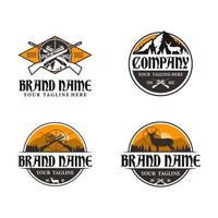 hunting in the mountains logo vector