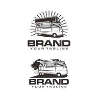 logotipo de furgoneta de comida vintage vector
