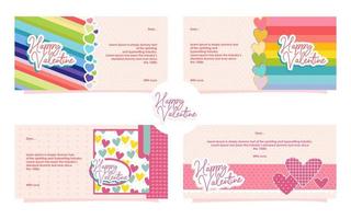 Valentine's Day Background Template Banner Set vector