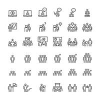 Business  People Icons Line Vector Illustration