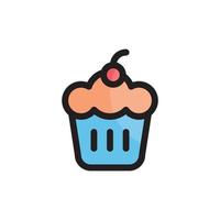 Cupcake icon logo vector illustration