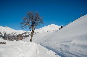 Road after heavy snowfall photo