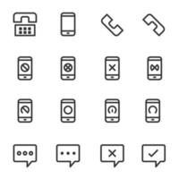 iconos de comunicación teléfono vector ilustración