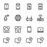 iconos de comunicación teléfono vector ilustración