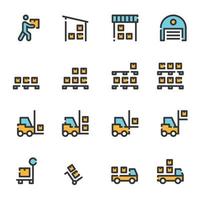 warehouse icon line vector illustration