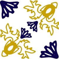 Blue and yellow azulejos tile vector