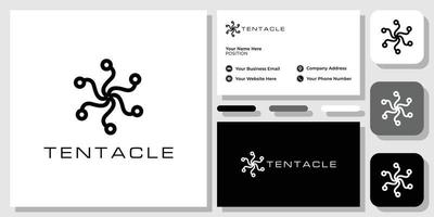 tentacle octopus, tentacle, animal, squid, isolated, white, ocean with business card template vector