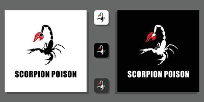 scorpion poison insect, poisonous, danger, sting, nature, arachnid, tail with app template vector