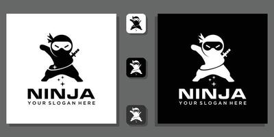 ninja character, vector, design, graphic, warrior, assassin, art, samurai with app template vector