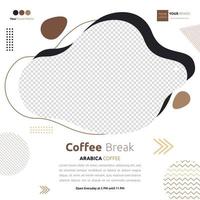 Coffee Cafe Social Media Post Template Flyer Promotion Photo Space vector