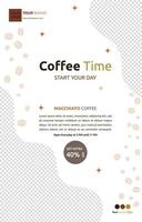 Coffee Cafe Social Media Post Template Flyer Promotion Blank Space vector