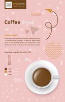 folleto de promoción de plantilla de publicación de redes sociales de café de cafetería vector