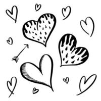 dibujado a mano amor corazón simple fondo vector illustation