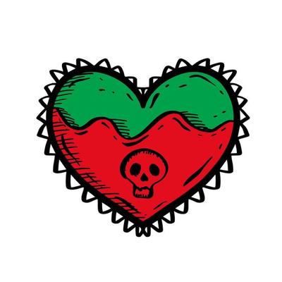 Hand drawn love poison heart vector illustation