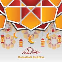 diseño de ramadan kareem con ilustración de decoración islámica vector