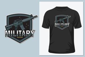 camiseta de ilustración vectorial militar vector