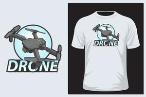 camiseta de ilustración de vector de drone