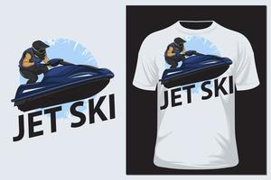 camiseta de ilustración de vector de jet ski