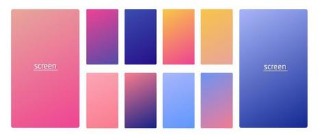 Vibrant and soft pastel gradient smooth color background set for devices, pc and modern smartphone screen soft pastel color backgrounds vector ux and ui design illustration.