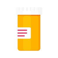 Pill bottle for capsules or tablets flat style design vector illustration.