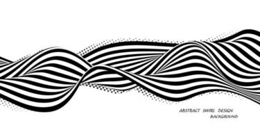 Abstract black and white lines swirl design template. Colorless design of cover page background. Illustration vector