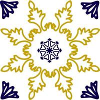 Blue and yellow azulejos tile vector