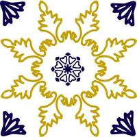 Blue and yellow azulejos tile vector