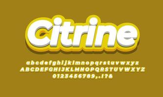 dark yellow color 3d text effect vector