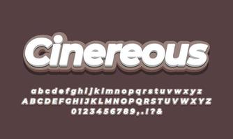 soft brown color 3d text effect vector