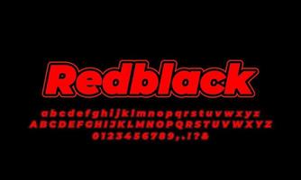 red and black line bold  alphabet or letter text effect or font effect design