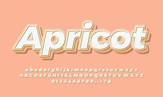 3d  soft orange text effect or font effect style design vector