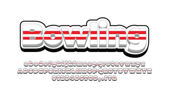 bowling text effect design vector