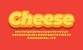 plantilla de diseño de efecto de texto de queso vector