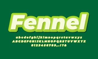 fresh fennel text effect design vector