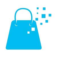 shopping bag data tech logo icon vector design