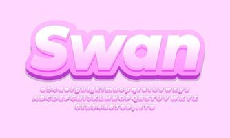 beautiful swan text effect design vector