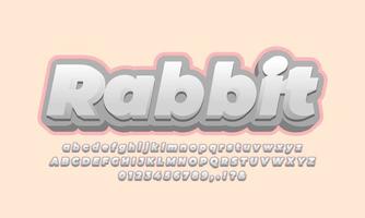 rabbit skin color text effect vector