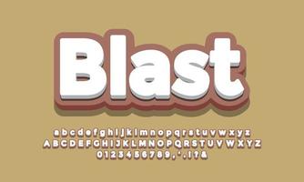 soft brown with white 3d font effect or text effect design vector