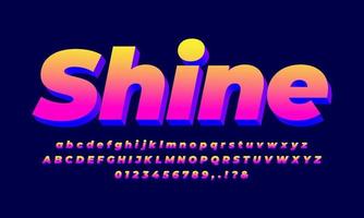 Shine vintage purple color abstract text effect vector