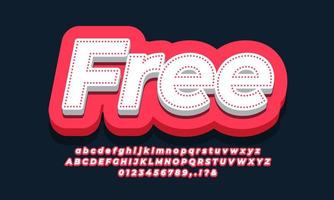 Free 3d  red text template design vector