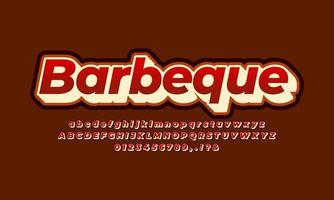 plantilla de diseño de efecto de texto de barbacoa vector