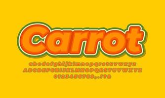 fresh carrot text effect design vector