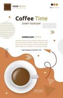 Coffee Shop Cafe Social Media Post Template Promotion Flyer Brochure vector