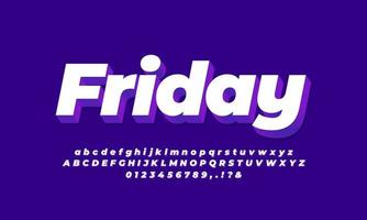 modern 3d purple white font effect or text effect vector