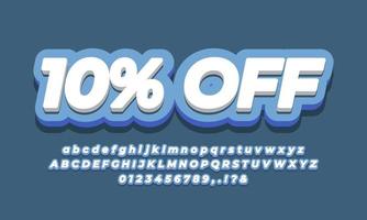 10 percent  off sale discount promotion text 3d  modern blue vector