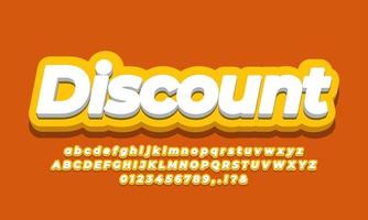 discount text  3d orange template vector