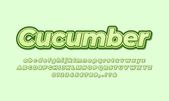 fresh cucumber text effect design vector