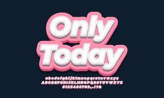 Only Today ads 3d  pink design vector