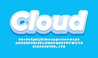 cloud sky text effect design vector