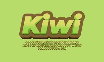 kiwi fruit text effect design vector